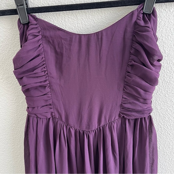 NWT Lulus Luxe Favorite Dark Purple Strapless Ruched Maxi Dress MD - Picture 5 of 8